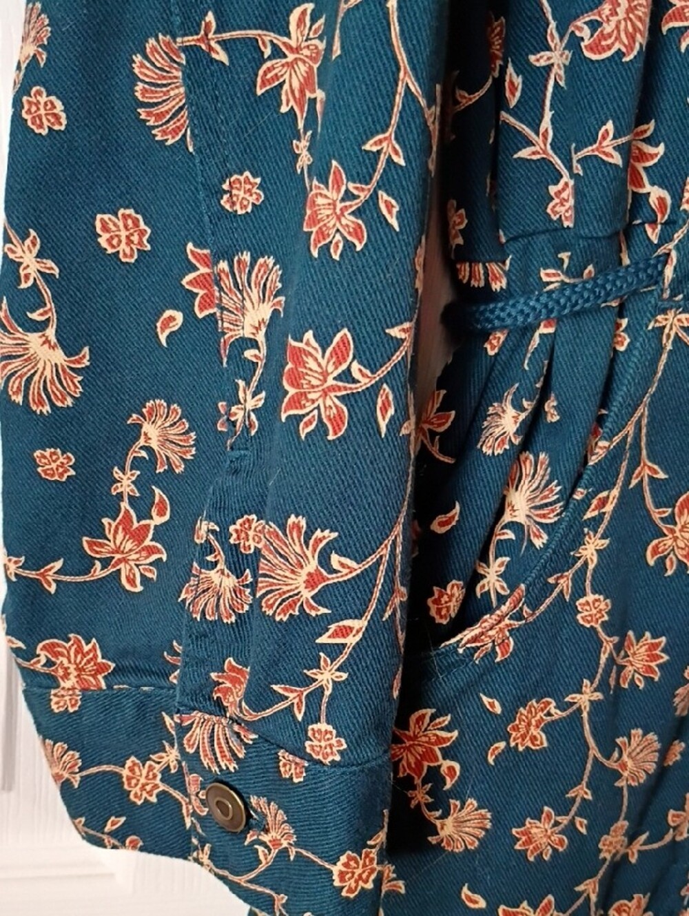 Teal Floral Utility Jumpsuit NWOT By Future Collective Size 12 - Picture 5 of 10